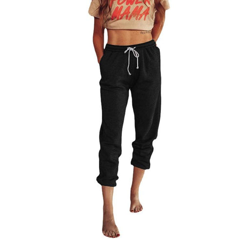 Loose High-Waist Lace-Up Kick-Up Pants
